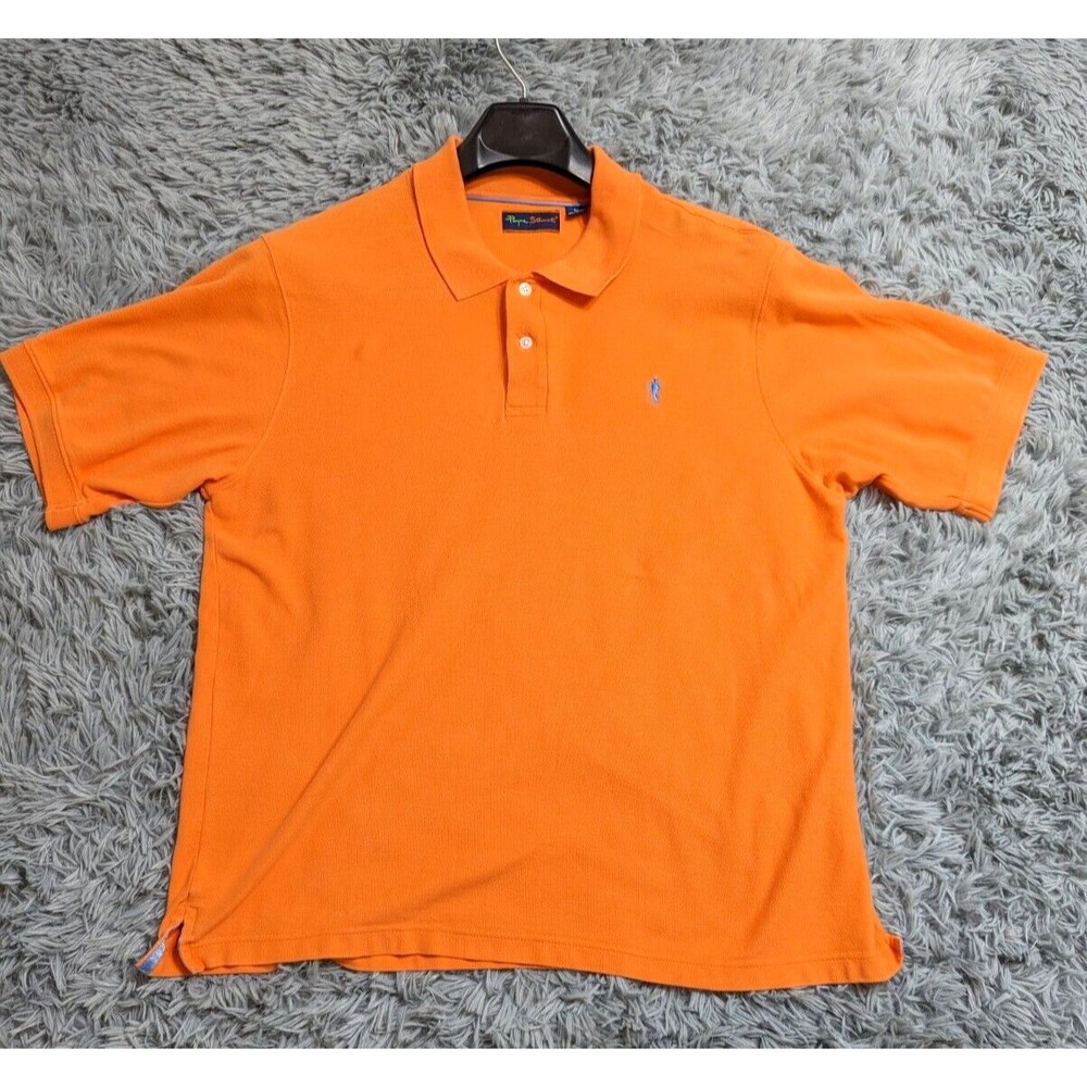 Payne Stewart Golf Polo Shirt Adult‎ Size Large L Orange Soft Cotton Knit Mens